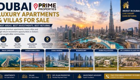 Dubai luxury apartments and villas skyline view